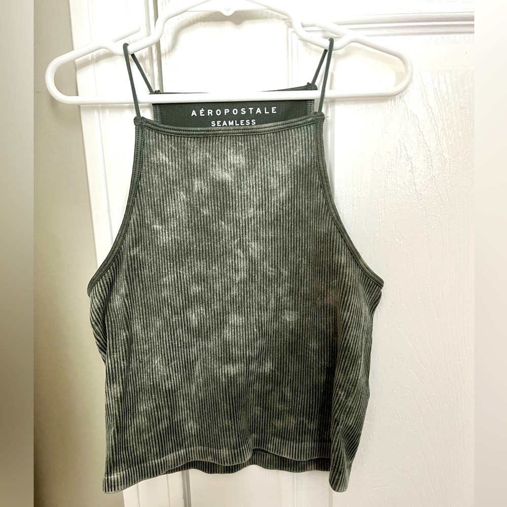 Aeropostale seamless ribbed green tank top